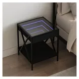 vidaXL Nachttisch mit Infinity-LED Schwarz 40x40x49 cm