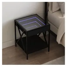 vidaXL Nachttisch mit Infinity-LED Schwarz 40x40x49 cm
