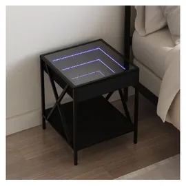 vidaXL Nachttisch mit Infinity-LED Schwarz 40x40x49 cm
