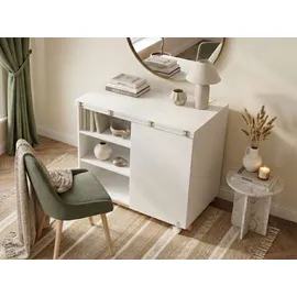 Beliani Sekretär Weiß 80 cm 40/80 cm Klappbar