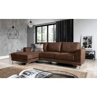 Stylefy Ecksofa Aria, L-Form, Eckcouch, Design braun