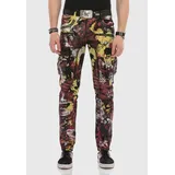 Cipo & Baxx Jeans Straight Fit Gelb/Rot/Schwarz 30/34