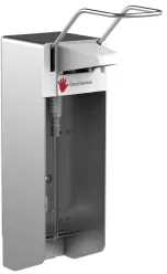 Desinfektionsmittelspender UNI-PRO 10K L, Kunststoffpumpe 21041 , Aluminium-Gehäuse, mattsilber eloxiert, 1000 ml, langer Hebel