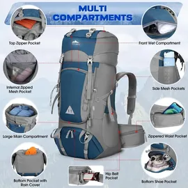 luxuskollektion Trekkingrucksack 60L blau