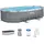 BESTWAY Power Steel Frame Pool oval Set 488 x 305 x 107 cm inkl. Filterpumpe (5-tlg.)