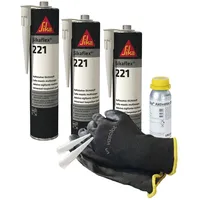 Vasalat Sikaflex 221 hellgrau 3x 300ml - Aktivator 205