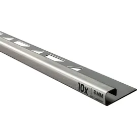 tktrading24 10x Quadrat-Profil Edelstahlschiene Fliesenprofil Fliesenschiene L250cm 8mm gebürstet