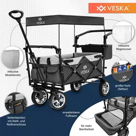 veska Bollerwagen faltbar grau