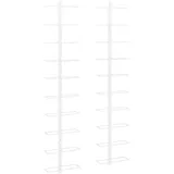 vidaXL Wand-Weinregale für 10 Flaschen 2 Stk. Weiß Metall