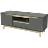 ML-Design TV-Schrank 120x40x46cm Grün-natur, mit 2 Türen, für Fernseher bis 55Zoll