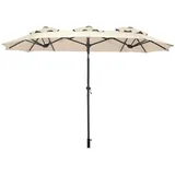 Spetebo Doppel Sonnenschirm 300 x 150 cm Natur