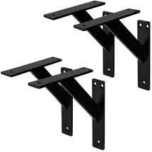 ML-Design 4 Stück Regalhalterung 180 x 180 mm Schwarz Aluminium Schwebende