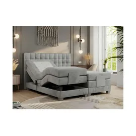 MKS Meble Motor Boxspringbett mit Bettkasten ¦ grau ¦ Maße (cm): B: 208 H: 118
