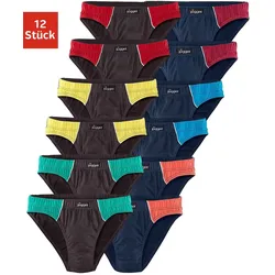 Slip, (Packung, 12 St.), mit Farbhighlights, Gr. 3 (XS), marine, schwarz, , 470515-3