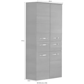 Saphir Midischrank Quickset Badschrank 60 x 33 x 141 cm Grau