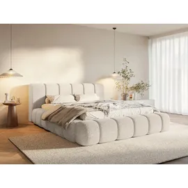 FEDVE Polsterbett Creme, Textil, 140x200 cm, - milchig