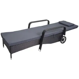 MCW Cesena Relaxliege 197 x 71 x 108 cm grau/anthrazit inkl. Rollen