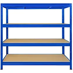 MAMMUT Weitspannregal 4 Fachböden Stahlblech 1.500 x 800 x 2.000 mm Blau