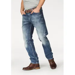 Loose-fit-Jeans CIPO & BAXX, Herren, Gr. 36, Länge 32, blau, Denim/Jeans, Obermaterial: 100% Baumwolle, kontrastfarbene Details, modisch, sehr bequem lang, Jeans