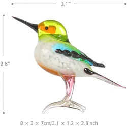 Tooarts Winziger Vogel, Geschenk, Glasornament, Tierfigur, mundgeblasen, Heimdekoration, mehrfarbig