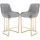 WAHSON OFFICE CHAIRS 2er Set Barhocker Samt Barstuhl Mit Goldenem Metallbein Küchenhocker Mit Lehne Für Kücheninsel, Grau