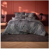 Estella Bettwäsche Estella Mako-Satin Bettwäsche 200x220 Malou grau silber braun Blätter, Mako-Satin, 3 teilig, für Sommer und Winter grau