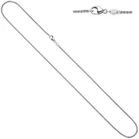 Schmuck Krone Goldkette 1,2mm Zopfkette aus 585 Weißgold, 40cm, Gold 585 silberfarben