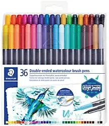 STAEDTLER Aquarell Kalligraphie-Stift - Farbig sortiert 36 Stück