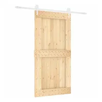vidaXL Schiebetür mit Beschlag 100x210 cm Massivholz Kiefer