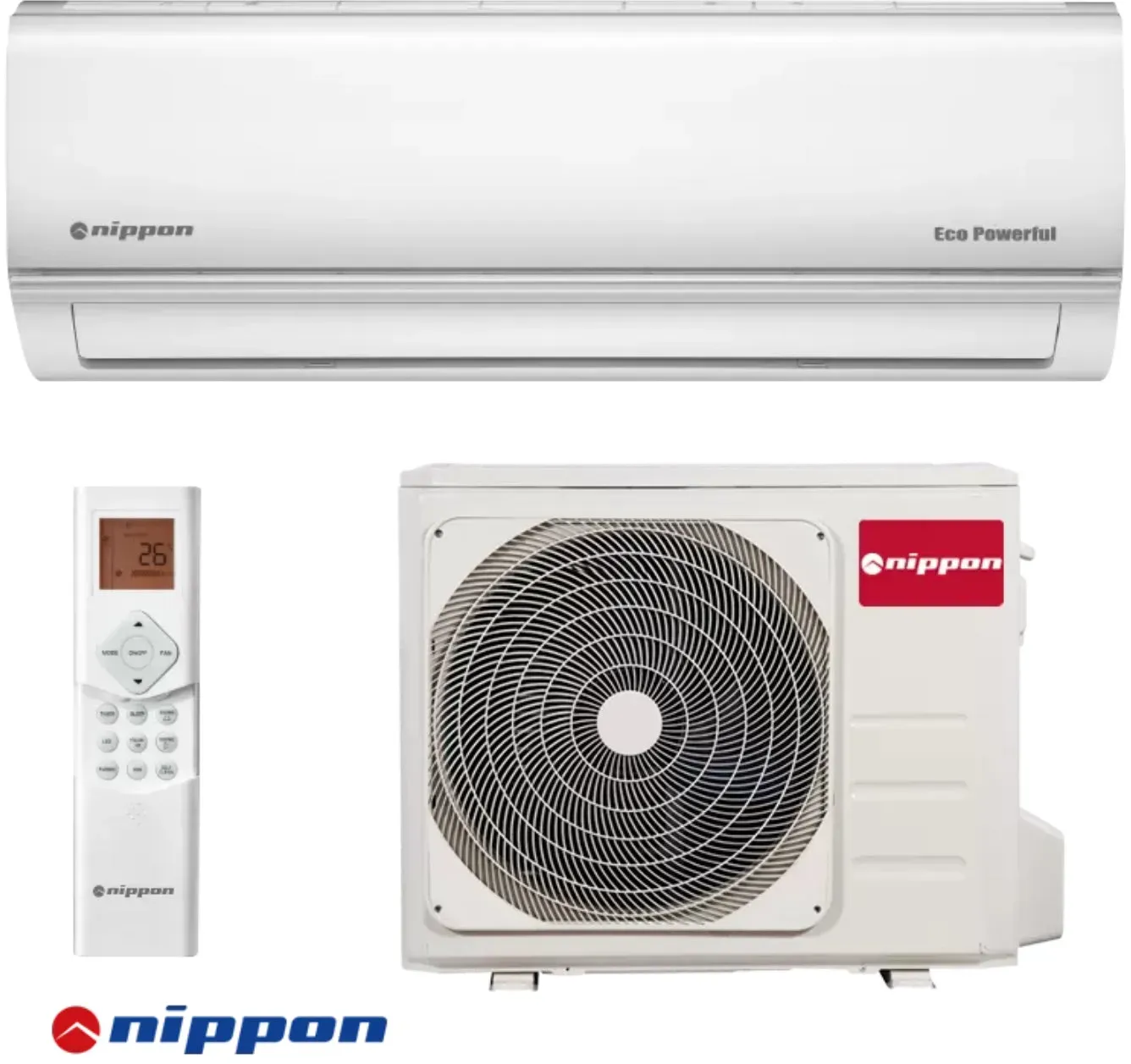 Inverter-Klimaanlage Nippon KFR 12DCA + KFR 12DCA ECO POWERFUL / 12 000 BTU