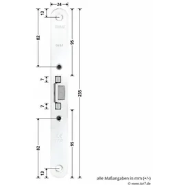 Hörmann Einsteckschloss mit Wechsel links/rechts Silber 31879