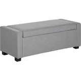 HOMCOM Truhenbank mit Stauraum, Gepolsterte Bank mit Staufach, Fußbank, Modernes Design, Kunststoff, Grauer Stoff, Multifunktional, 120x50x44 cm, Grau   Aosom
