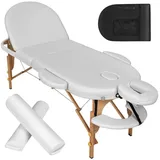 Tectake tectake® Massageliege oval mit 5 cm Polsterung, Rollen und Holzgestell