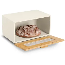 Zeller Brotkasten Metall/Bambus Beige