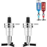 Aboiledy 2 Stück 45ml/1.5oz Schnapsspender Doppelkopf Dispenser Flaschenhalter, Getränkespender mit Zapfhahn Drink Dispenser,Bar Butler Ausgießer Spirituosen Dosierer für Flaschen,Spirituosen