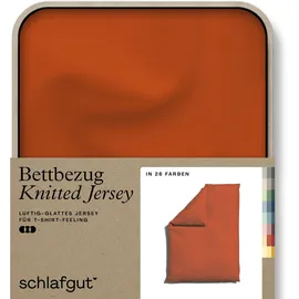 schlafgut Bettbezug Knitted Jersey 135 x 140 cm rot