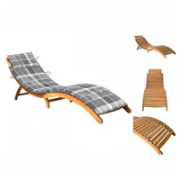 vidaXL Wellnessliege Gartenliege Sonnenliege Relaxliege Holzliege ergonomisch mit Auflage g braun