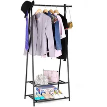 Songmics Kleiderständer aus Metall Schwarz