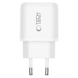 OEM Tech-protect Nca20 Pd 20w Qc3.0 Usb-a / Usb-c Wandladegerät – Weiß