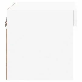 vidaXL Wand-Nachttisch mit LED-Leuchten Weiß