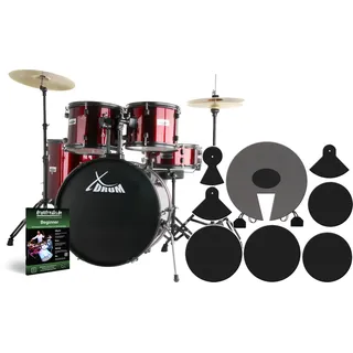 XDrum Rookie 22" Standard Schlagzeug Ruby Red plus Dämpferset