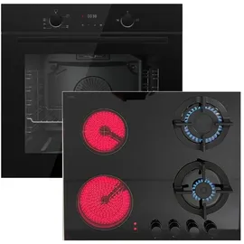 GASLINE GB850-FIB + Hybrid Gas-Elektro Kochfeld 60 cm