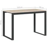 vidaXL Computertisch Schwarz und Eiche-Optik 110x60x73cm Holzwerkstoff