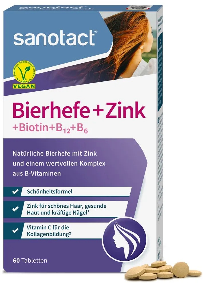 sanotact Bierhefe + Zink + Biotin + B12 + B6