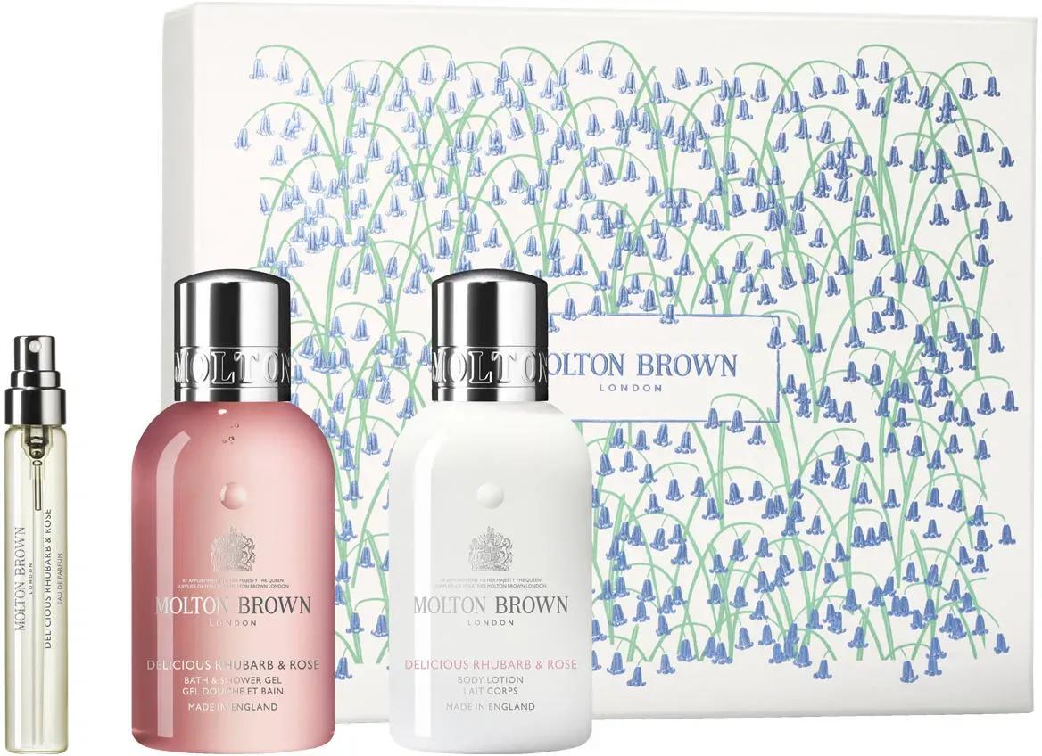 MOLTON BROWN Delicious Rhubarb & Rose Travel Gift Set