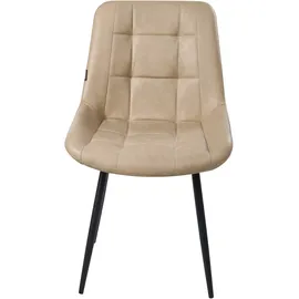 Beliani Esszimmerstuhl Melrose Kunstleder Beige/Schwarz 2er Set