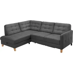 Ecksofa EXXPO - SOFA FASHION "Elio, kompakt und komfortabel, bequem, zeitloses Design, L-Form", schwarz, B:228cm H:84cm T:174cm, Sofas, wahlweise mit Bettfunktion und Bettkasten