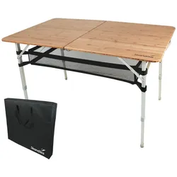 Campingtisch Tolja - Faltbarer Tisch mit Netzablage - Bambus/alu - 120 x 70 cm EINHEITSGRÖSSE