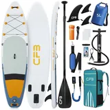 CFB SUP-Board Set 320/335 cm, extra breit, Komplettset, aufblasbares Stand Up Paddle Board, (mit Paddel, Pumpe, Rucksack, 5L Dry Bag und Schultergurt) weiß 335 x 86 x 15 cm