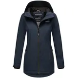 Marikoo "Honigbeere", Damen, (XS-XXL) - Atmungsaktiv, Innen Samtweicher Stoff, Kapuze Winddicht - leichte Jacke lang - Stehkragen, 3 Taschen, verlängerter Zipper - Navy M (38), blau Obermaterial: 100% Polyester; Futter: 95% Viskose, 5% Elasthan;